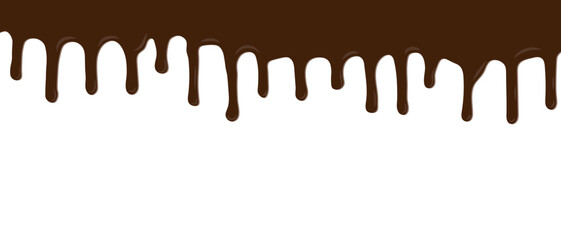 Dripping of melted chocolate, background. Vector illustration