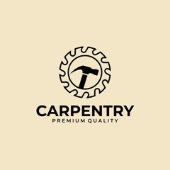 Vector logo badge of  Carpentry services template design