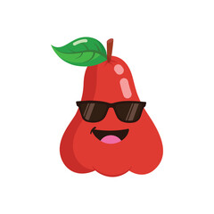 Water Apple cute character. Water Apple minimalist style isolated on a white background. The illustration is Suitable for menu books, t-shirts, stickers, etc.