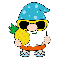 Summer Gnomes Filled Clipart, Beach Gnomes