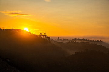 Sunrise sea of fog above Khao Sok national park, Surat Thani, Thailand