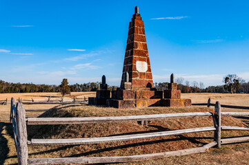 Bull Run Monument on Henry Hill, Manassas National Battlefield, Virginia USA, Virginia