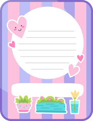 Notes list schedule planner. Vector illustration