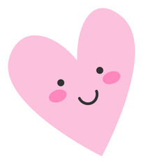 Cartoon flat heart character. Vector illustration