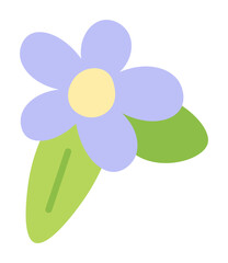 Cartoon flat flower. Vector illustration