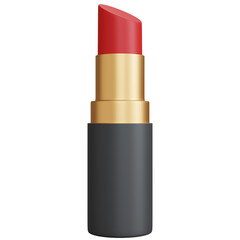 3d rendering one red lipstick without cover isolated