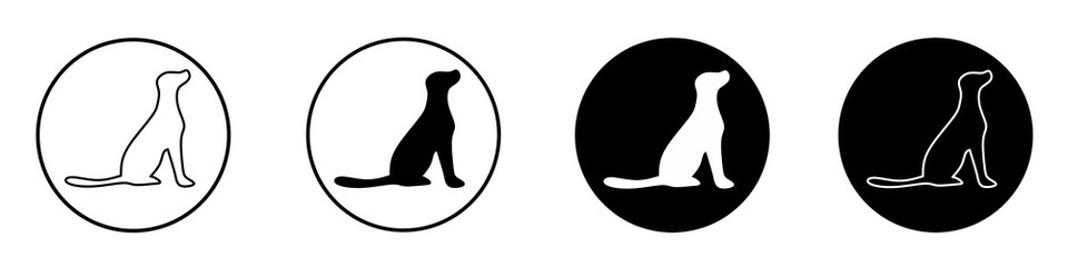 Dog vector icon set isolated on white background. Collection of camel silhouette flat illustrations.