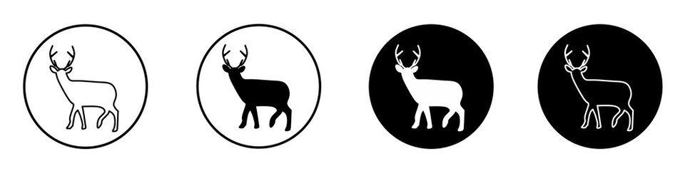 Deer vector icon set isolated on white background. Collection of camel silhouette flat illustrations.