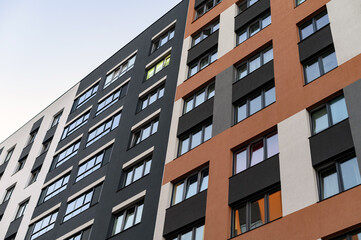 EU Modern european complex of apartment buildings. And outdoor facilities. Mixed media