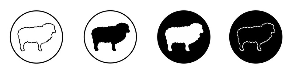 Sheep vector icon set isolated on white background. Collection of camel silhouette flat illustrations.