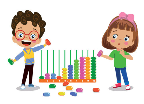 cute playing with bead abacus