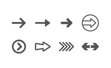 Arrow vector pictogram. Icon set of arrows.