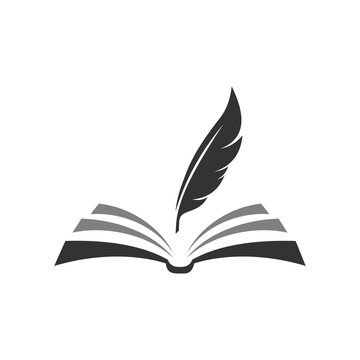 book and feather logo