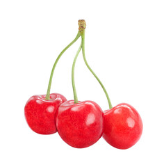 Sweet cherries isolated on transparent background