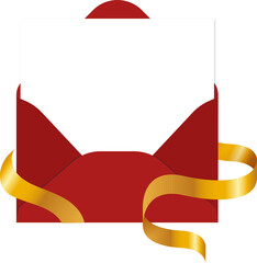 Red envelope with gold ribbon