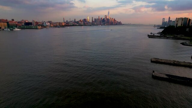 4K Drone Reveal of New York City Financial District