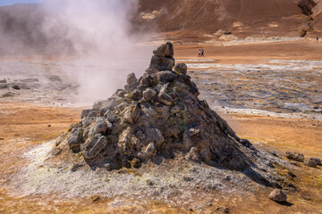 Exposure of Hverir, one of the most active geothermal areas in all of Iceland. Know for its ochre...