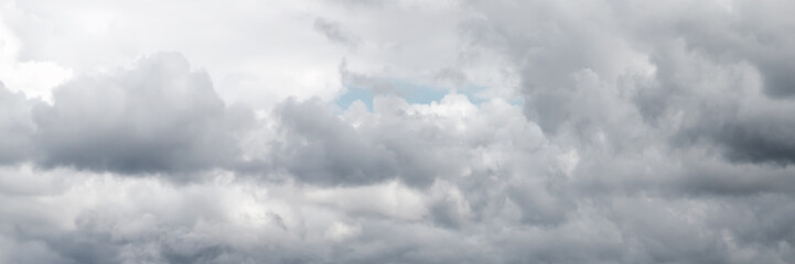 Cloudy gray sky panorama. Natural background photo