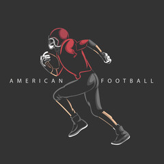 American football player. vector illustration