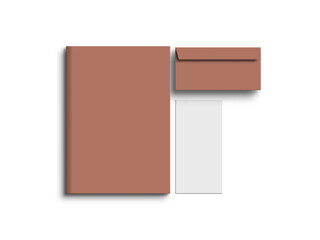 Craft paper document with envelope mockup