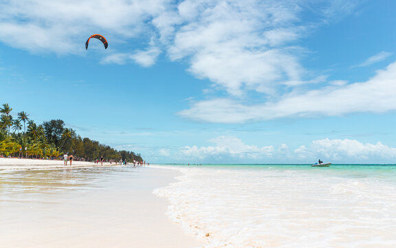 Paje Beach epic flatwater spot for kitesurfing on Zanzibar