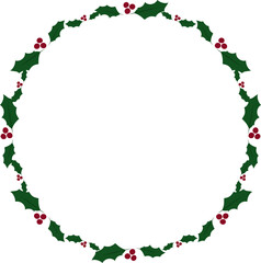 christmas doodle flat style wreath frame