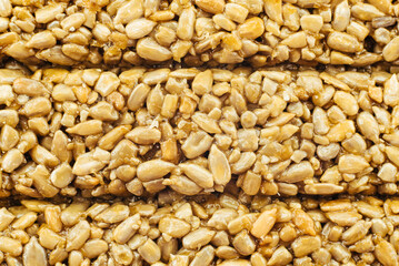 Background of sweet sunflower seeds close-up. seed dessert