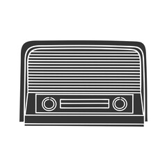 Fototapeta premium Vintage Radio Icon Silhouette Illustration. Old Technology Vector Graphic Pictogram Symbol Clip Art. Doodle Sketch Black Sign.