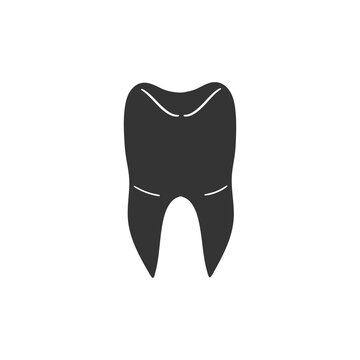 Tooth Icon Silhouette Illustration. Dental Vector Graphic Pictogram Symbol Clip Art. Doodle Sketch Black Sign.