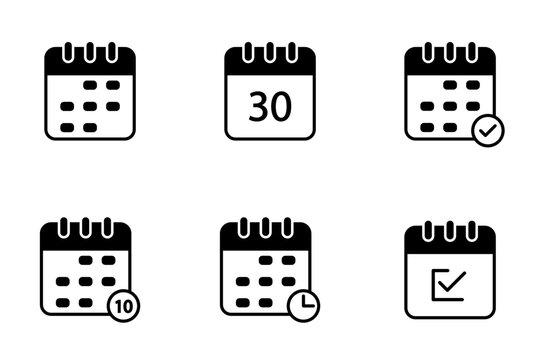 Conjunto de iconos de calendario. Ilustración vectorial