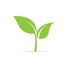 Green leaf ecology nature logo element vector.