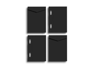 Dark a4 file with envelope  mockup