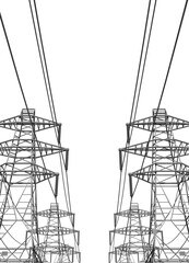 3d pylons transparent