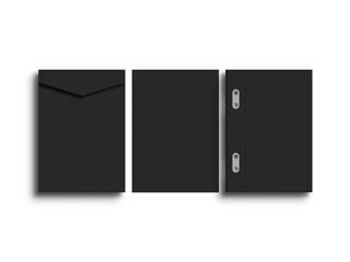 Dark a4 file with envelope  mockup