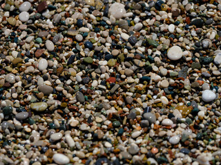 colorful pebbles on the beach