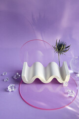 beautiful composition. play with light. geometric shapes on a bright background. subject expositions.