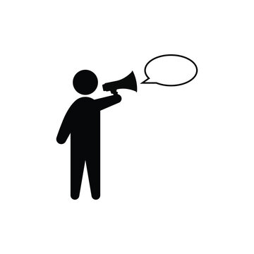 Man with a megaphone icon vector graphics