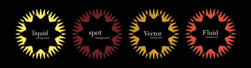 Set of isolated abstract aqua spot with gradient or dynamic color.Vector colorful neon templates. Circle shapes with vivid gradients. Fluid gradients for banners, Abstract liquid shape black, 3d.eps10