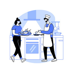 Serving breakfast isolated cartoon vector illustrations.