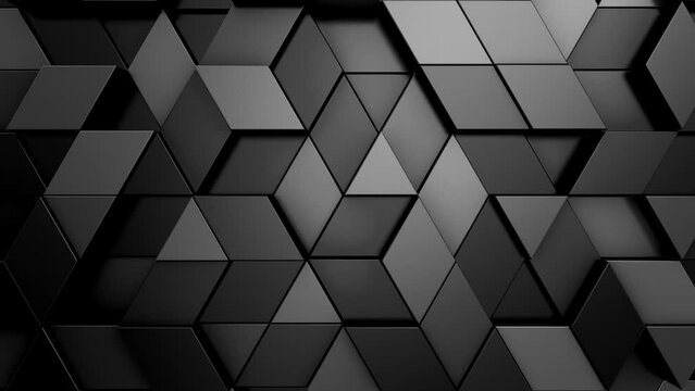 Background of Geometric Shapes. Abstract motion, loop, two color, 3d rendering, 4k resolution
