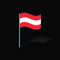 Austria flag on pole vector graphics