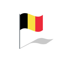 Belgium flag on pole vector graphics