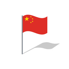 China flag on pole vector graphics