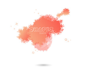 Abstract colorful blobs set.Set of isolated abstract aqua spot with gradient or dynamic color.Abstract liquid shape. Fluid design. Isolated gradient waves with geometric lines,Vector illustration.