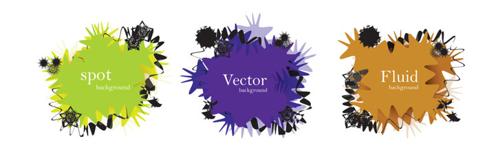 Obraz premium Abstract colorful blobs set.Set of isolated abstract aqua spot with gradient or dynamic color.Abstract liquid shape. Fluid design. Isolated gradient waves with geometric lines,Vector illustration.