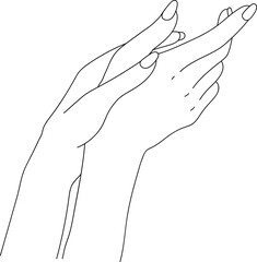 Woman Hand Nail Polished Line