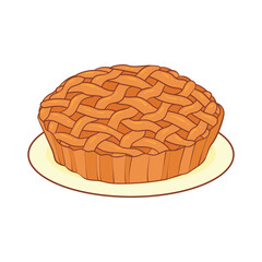 hand drawn apple pie