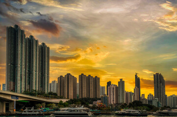 Obraz premium Fishing village in Aberdeen, Hong Kong