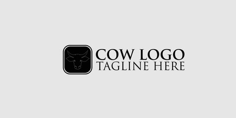 Vector of a cow head logo design with modern style premium vektor