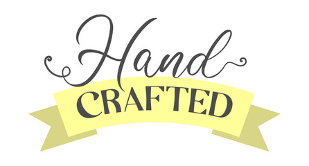 hand crafted. Hand made text label